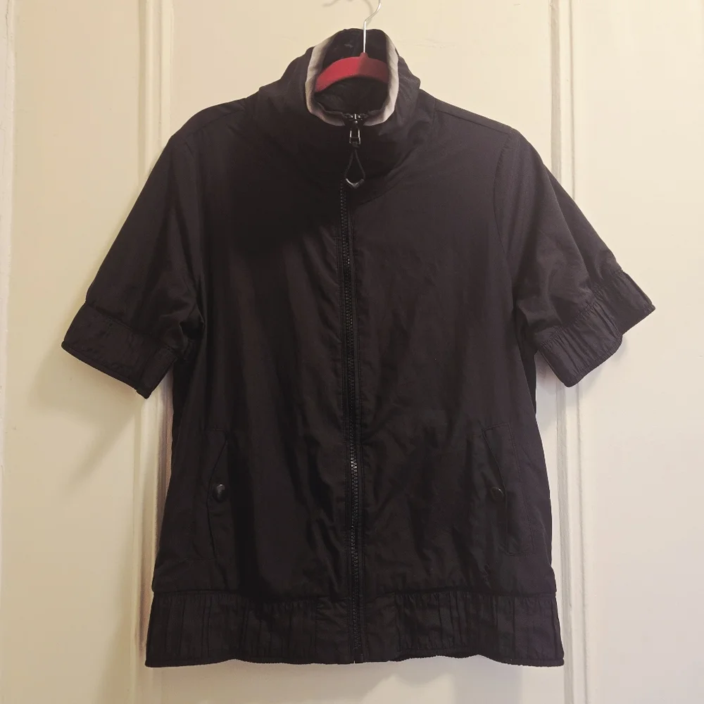Adidas Climalite Full Zip Short Sleeve Black Runners Jacket - Sz Lg